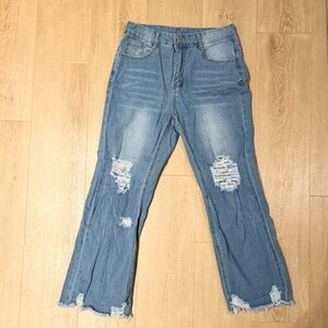 Ragstock Distressed Light Blue Women’s Jeans - Casual Flared Fit